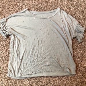 American Eagle ripped crop tee